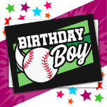 Carte Postale Fête de baseball amusante pour enfants à la maison<br><div class="desc">Cette conception de fête d'anniversaire de baseball est parfaite pour une fête d'anniversaire sur le thème du baseball pour garçon. Excellente idée de fête d'anniversaire pour les enfants qui aiment jouer au baseball, regarder le baseball ou les futurs joueurs de baseball vedettes ! Caractéristiques 'Garçon d'anniversaire' avec un baseball sur...</div>