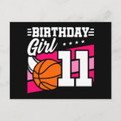 Carte Postale Fête de basket-ball 11 ans Fille 11e anniversaire (Devant)