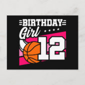Carte Postale Fête de basketball pour une fille de 12 ans pour s (Devant)