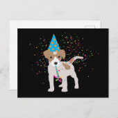 Carte Postale Fête de chien - Animaux Chiot ayant une fête (Devant / Derrière)