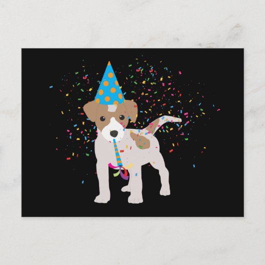 Carte Postale Fête de chien - Animaux Chiot ayant une fête (Devant)