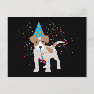 Carte Postale Fête de chien - Animaux Chiot faisant la fête