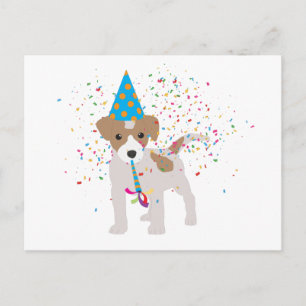Carte Postale Fête de chien - Animaux Chiot faisant la fête