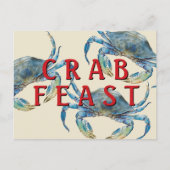 Carte Postale Fête de crabe à l'aquarelle rétro (Devant)