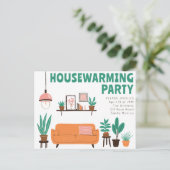 Carte Postale Fête de crémaillère Canapé salon mignon (Debout devant)