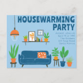 Carte Postale Fête de crémaillère Canapé salon mignon  (Devant)