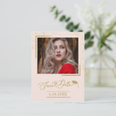 Carte Postale Fête de diplômés Chic Script Save The Date Paillet (Debout devant)