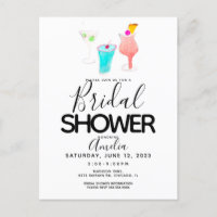 Fête de douche de mariée peinte au cocktail d'aqua