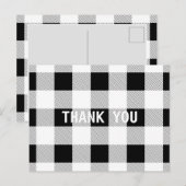 Carte Postale fête de ferme rustique plaid noir et blanc de buff (Devant / Derrière)