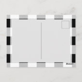 Carte Postale fête de ferme rustique plaid noir et blanc de buff (Dos)
