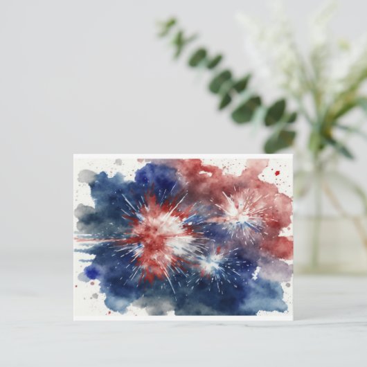 Carte postale Fête de feux d'artifice (Debout devant)