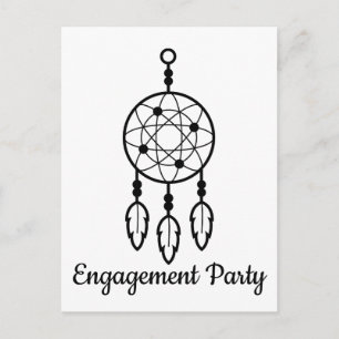 Carte Postale Fête de fiançailles Boho Attrape-rêves Mariage Tri