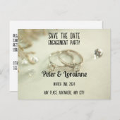 Carte Postale Fête de fiançailles - gardez la date. Modifiable (Devant / Derrière)