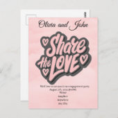 Carte Postale Fête de Fiançailles - Partagez l'Amour. Modifiable (Devant / Derrière)