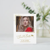 Carte Postale Fête de fin d'études Chic Script Save The Date Pai (Debout devant)