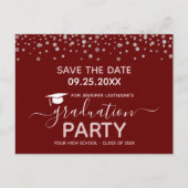 Carte Postale Fête de fin d'études Enregistrer la date Invitatio (Devant)