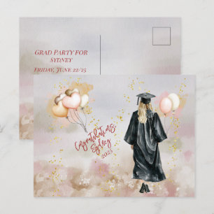 Carte Postale Fête de fin d'études Félicitations à la fille