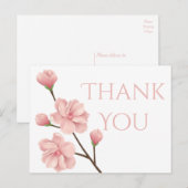 Carte Postale Fête de Fleurs de Cerisier Rose Merci Floral (Devant / Derrière)