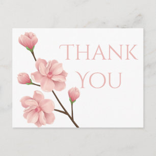 Carte Postale Fête de Fleurs de Cerisier Rose Merci Floral
