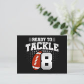 Carte Postale Fête de football à 8 ans avec tackle pour enfants  (Debout devant)