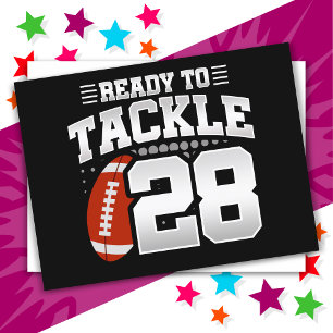 Carte Postale Fête de football à la tackle à 28 ans 28e annivers