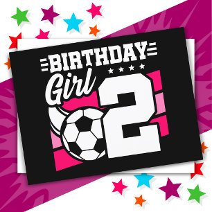 Carte Postale Fête de football de 2 ans pour fille de 2ème anniv