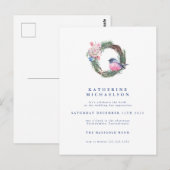 Carte Postale FETE DE FUTURE MARIEe | Couronne de moineau d'hive (Devant / Derrière)