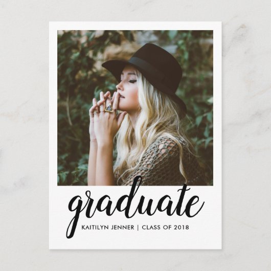 Carte Postale Fête de graduation en typographie | Enregistrer la (Devant)