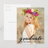 Carte Postale Fête de graduation moderne et tendance Invitation  (Devant / Derrière)