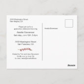 Carte Postale Fête de graduation photo bleu moderne (Dos)