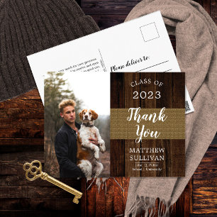 Carte Postale Fête de graduation photo Woodsy robuste