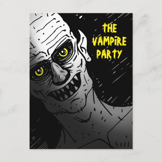 Carte Postale Fête de Halloween Vampire Flippante (Devant)