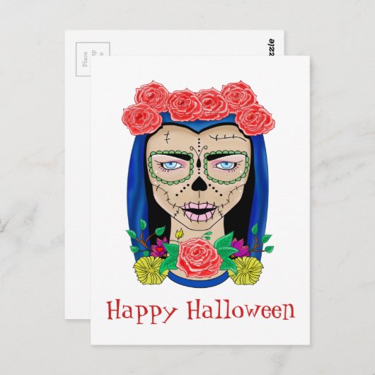 Carte Postale Fête de Halloween Zombie Cinco de Mayo (Devant / Derrière)