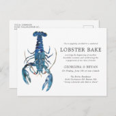 Carte Postale Fête de homard bleu océan (Devant / Derrière)