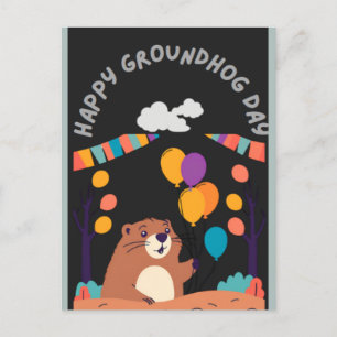 Carte Postale Fête de la marmotte : ombre ou ombre?