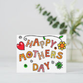 Carte Postale fête de la mère heureuse (Debout devant)