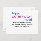 Carte Postale fête de la mère heureuse (Devant / Derrière)