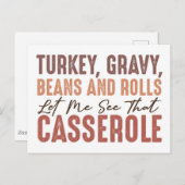 Carte Postale Fête de l'Action de grâce (Devant / Derrière)