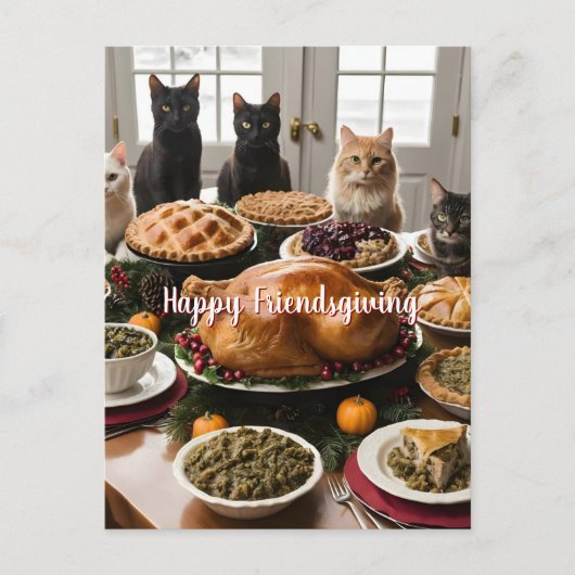 Carte Postale Fête de l'Action de grâce entre amis (Devant)