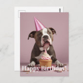 Carte Postale Fête de l'anniversaire de Pit Bull (Devant / Derrière)