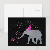 Carte Postale Fête de l'Éléphant - Animaux faisant la fête (Devant / Derrière)