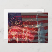 Carte Postale Fête de l'Indépendance4 juillet Feu d'artifice (Devant / Derrière)