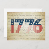 Carte Postale Fête de l'Indépendance 1776 (Devant / Derrière)