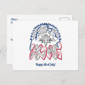 Carte Postale Fête de l'Indépendance Aigle américain (Devant / Derrière)