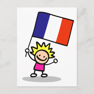 Carte Postale fête de l'indépendance des enfants français heureu