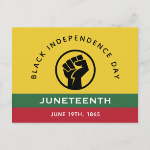 Carte Postale Fête de l'indépendance noire Juneteenth 1865 Texte