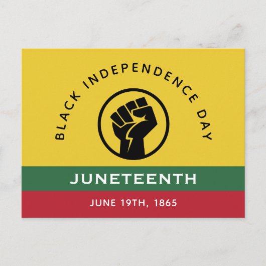 Carte Postale Fête de l'indépendance noire Juneteenth 1865 Texte (Devant)