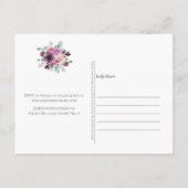 Carte Postale Fête de l'mariée florale mauve Sangria (Dos)