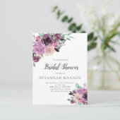 Carte Postale Fête de l'mariée florale mauve Sangria (Debout devant)