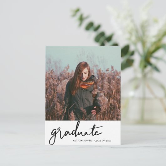 Carte Postale Fête de l'obtention du diplôme | Enregistrer la ph (Debout devant)